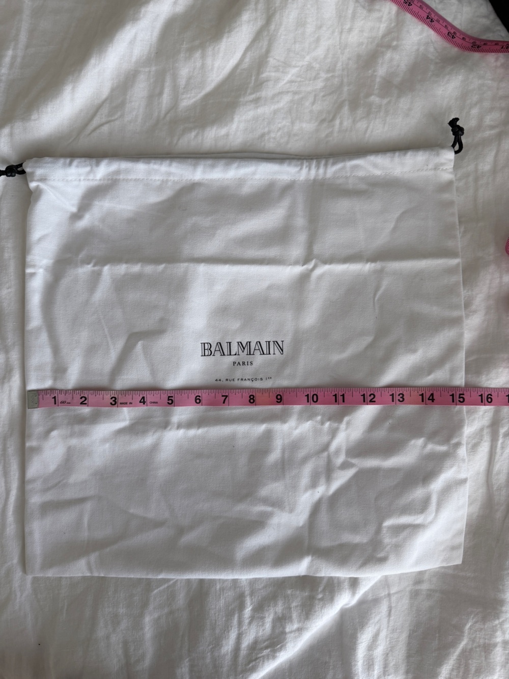 Balmain White Drawstring Dust Bag - Picture 3 of 3